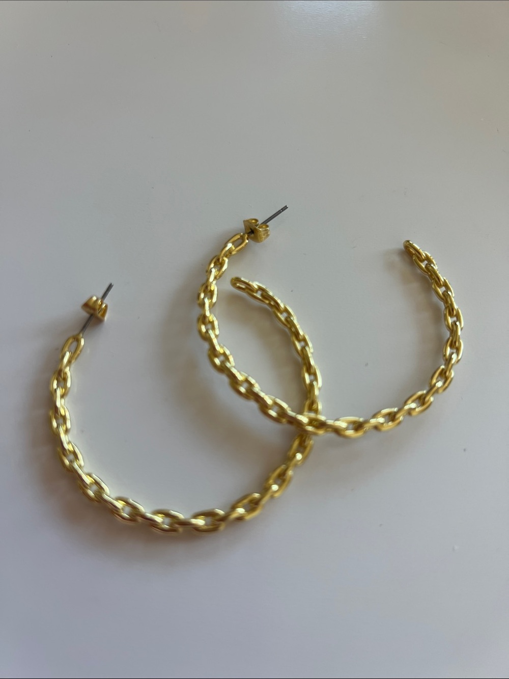 Gold Chain-Link Hoop Earrings - Women Jewelry